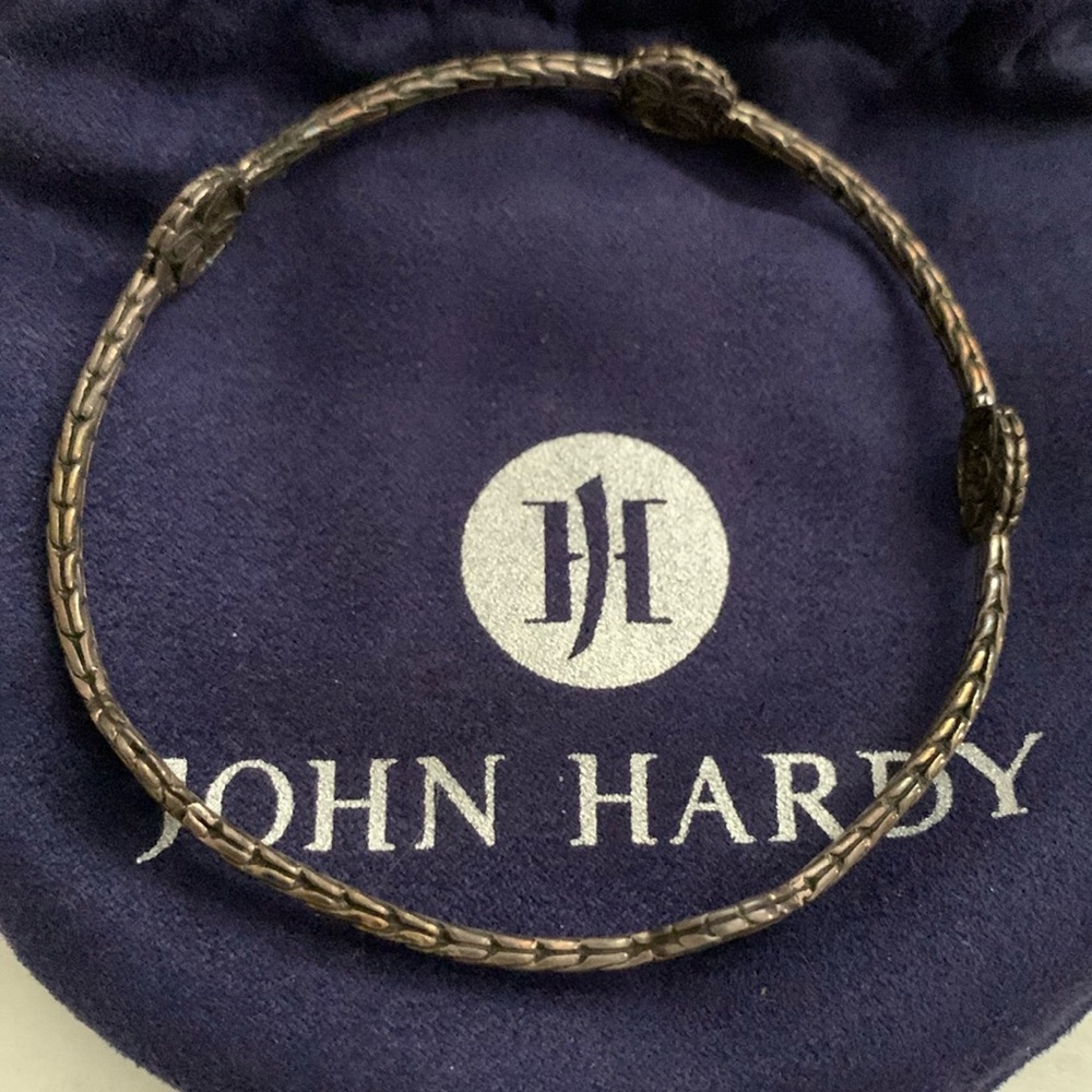 John Hardy bangle bracelet with torquoise and cream